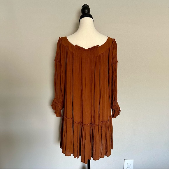 *FREE PEOPLE* Rust See Ya There Mini Dress - Picture 6 of 9